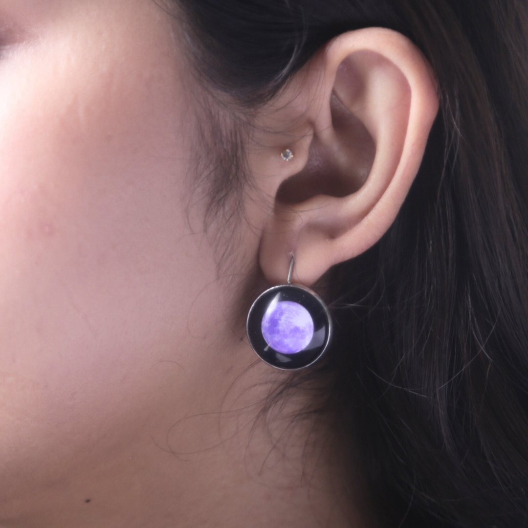 LUNAR EYE EARRINGS - PURPLE