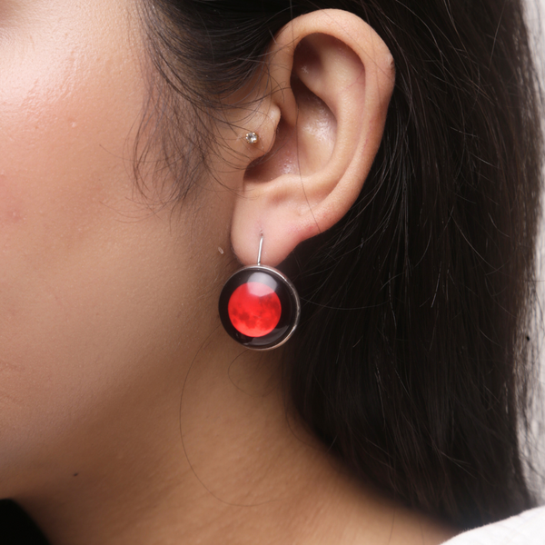 LUNAR EYE EARRINGS - RED