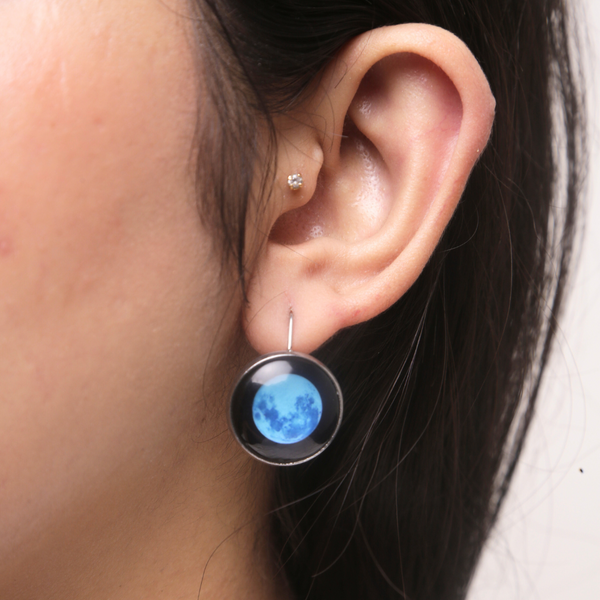 LUNAR EYE EARRINGS - BLUE