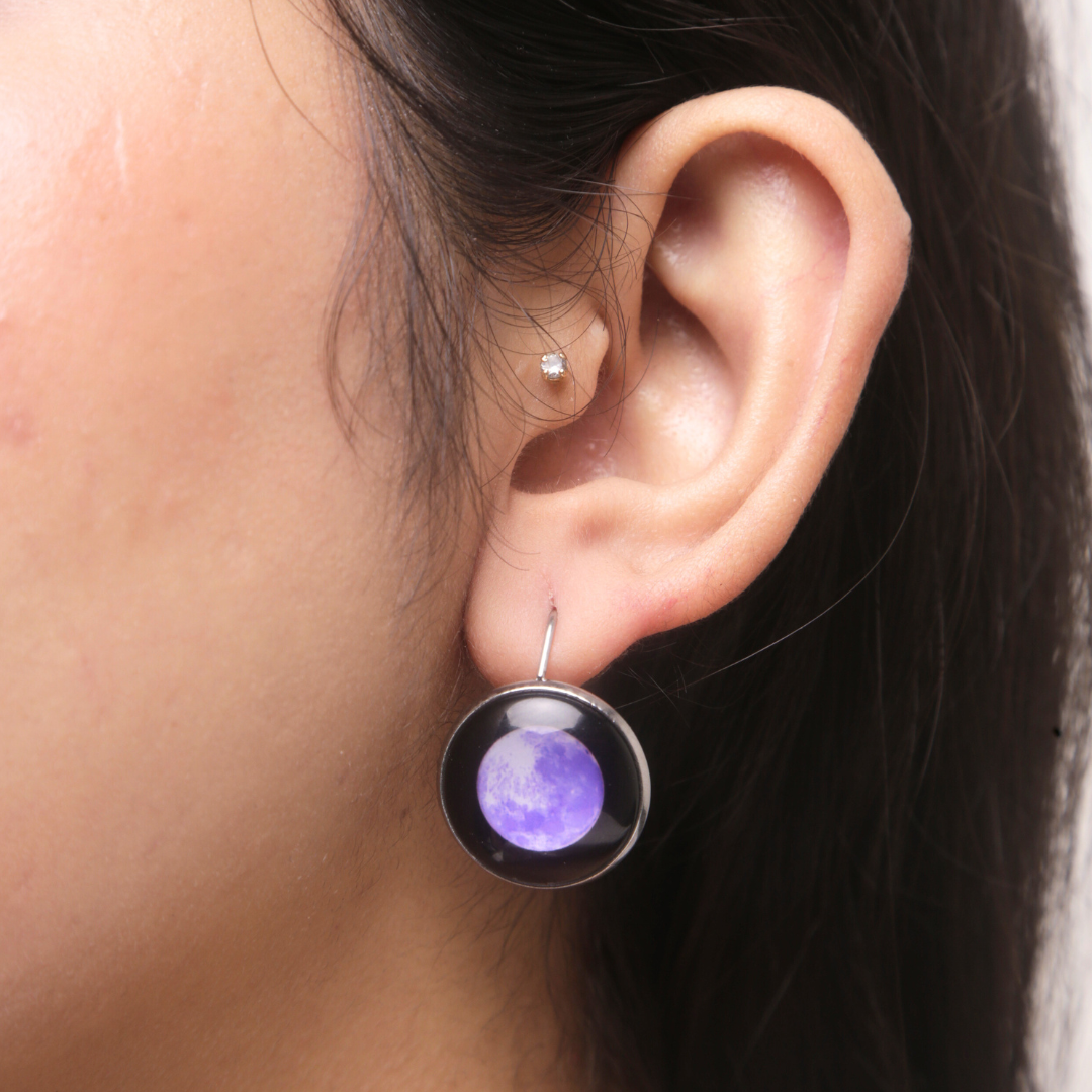 LUNAR EYE EARRINGS - PURPLE