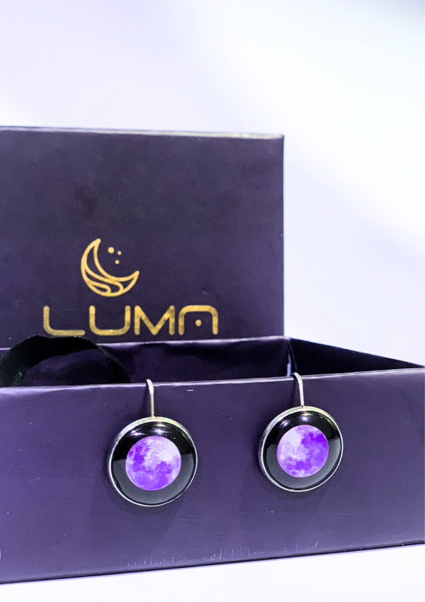 LUNAR EYE EARRINGS - PURPLE