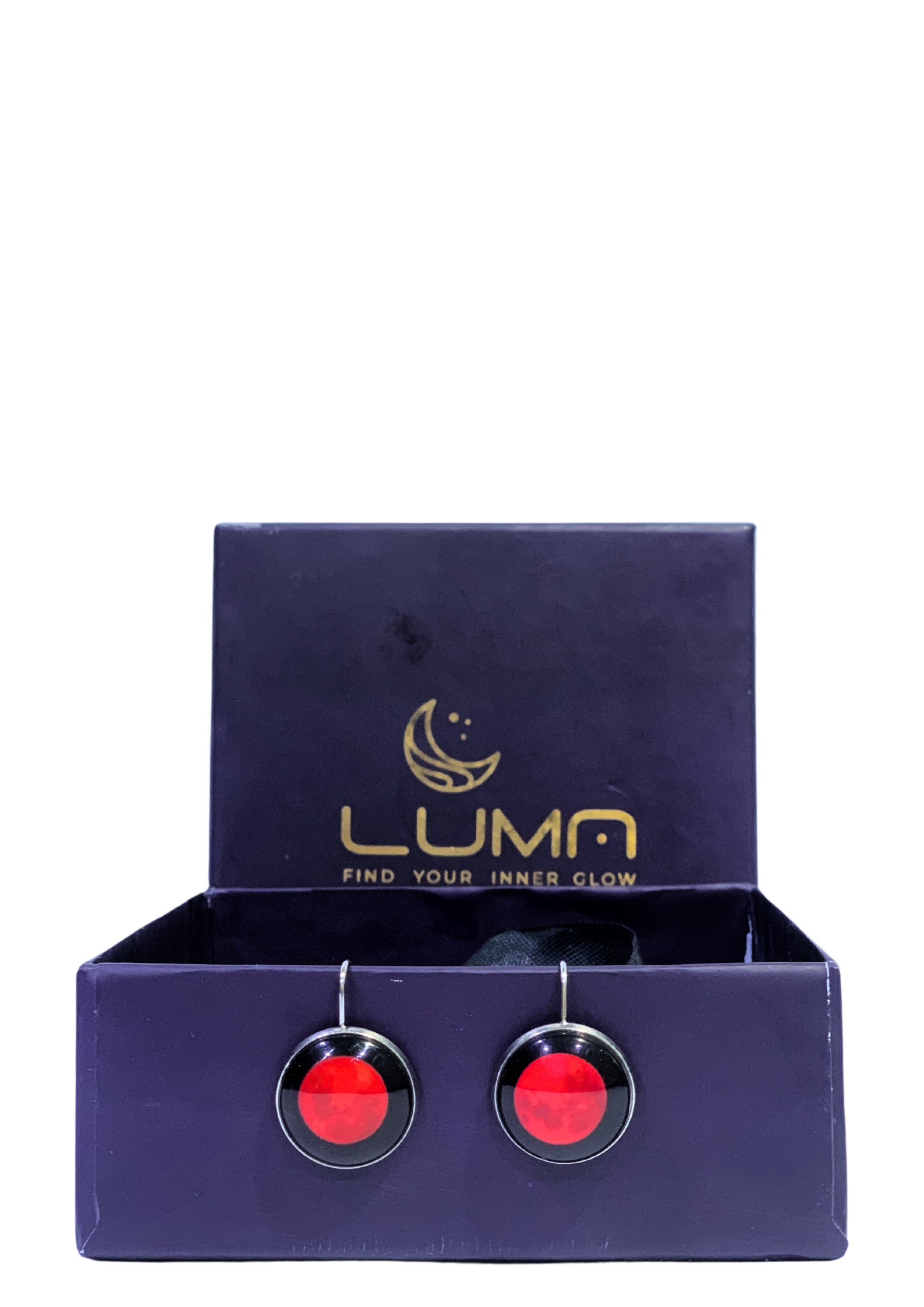 LUNAR EYE EARRINGS - RED