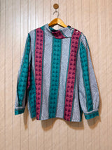 Chest 23  Length 27  Fabric Silk Women's Classic Full Sleeve Top