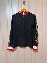 Chest 17  Length 23  Fabric Net Women's Casual Full Sleeve Top