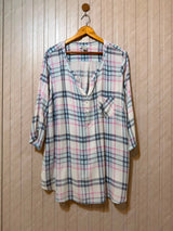 Chest 26  Length 31  Fabric Linen Women's Sophisticated Full Sleeve Top
