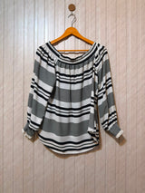 Chest 20  Length 24  Fabric Chiffon Women's Versatile Full Sleeve Top