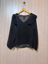 Chest 19  Length 24  Fabric Chiffon Women's Statement Full Sleeve Top