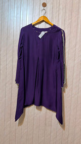 Chest 18  Length 33  Fabric Silk Women's Modern Long Top