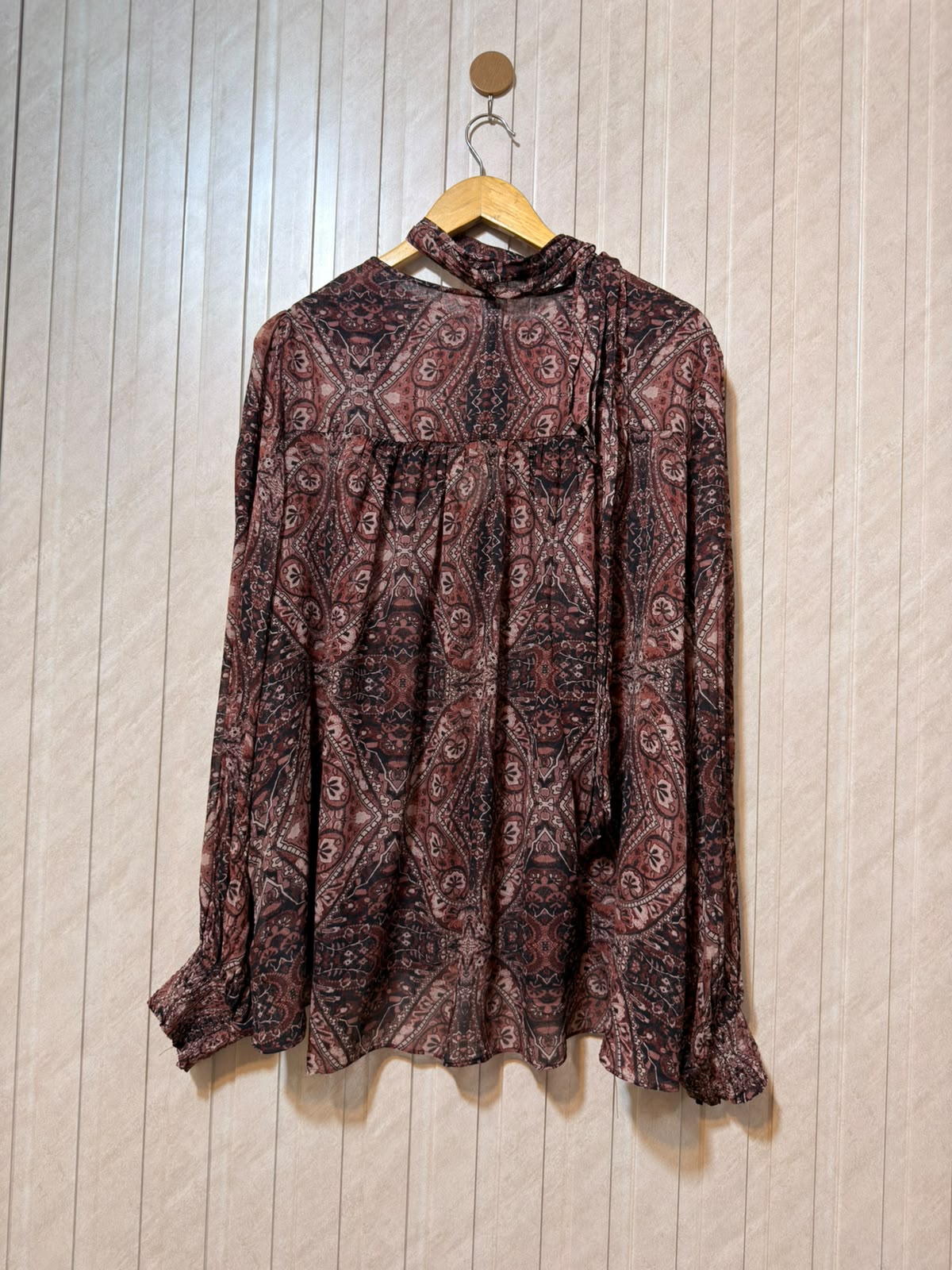 Chest 28  Length 26  Fabric Chiffon Women's Casual Full Sleeve Top