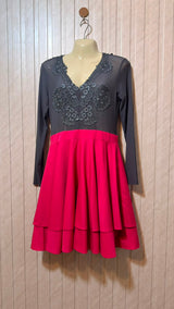 Chest 20  Length 33  Fabric Net and silk Premium Fancy Embroidered mini dress