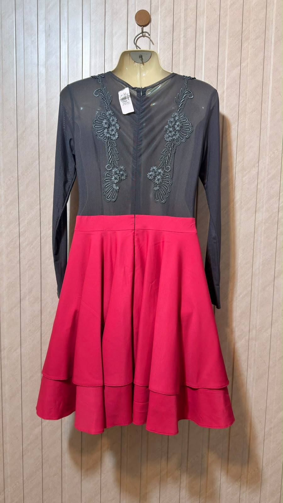 Chest 20  Length 33  Fabric Net and silk Premium Fancy Embroidered mini dress