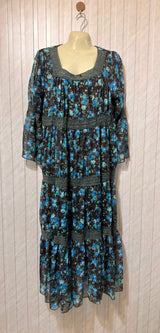 Chest 22  Length 50  Fabric Chiffon Chic Western Maxi Dress for Women