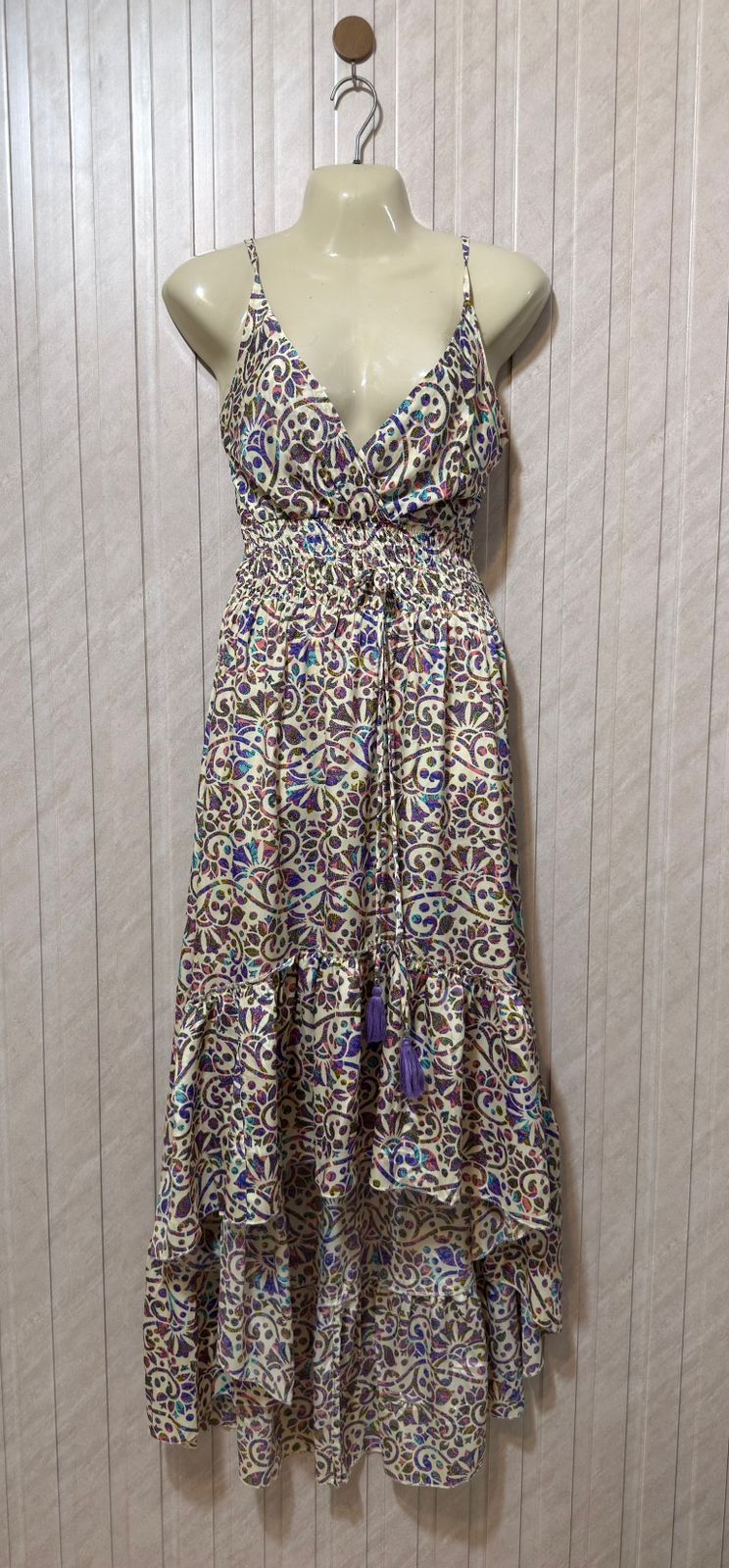 Chest 18  Length 38 to 53  Fabric silk Modern Western Women’s Long Maxi