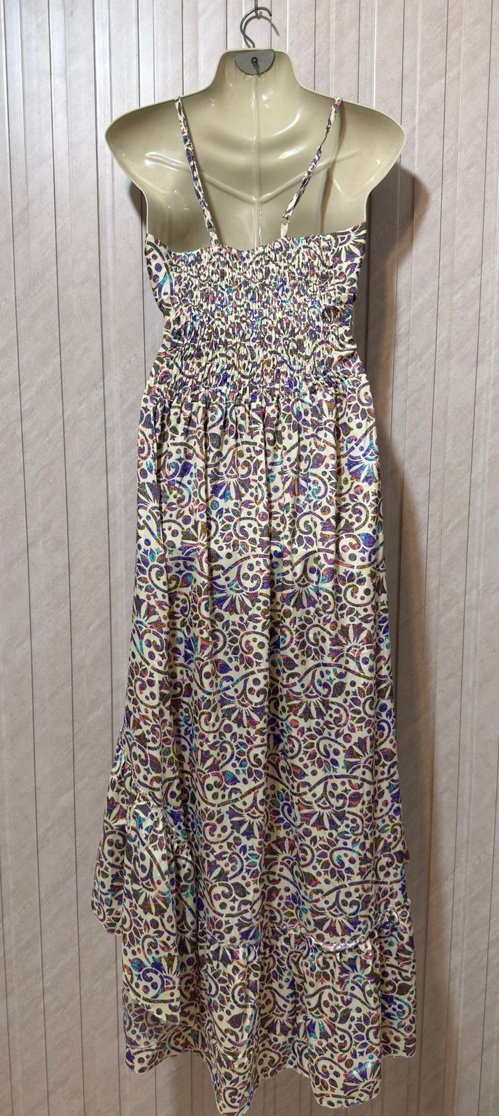 Chest 18  Length 38 to 53  Fabric silk Modern Western Women’s Long Maxi