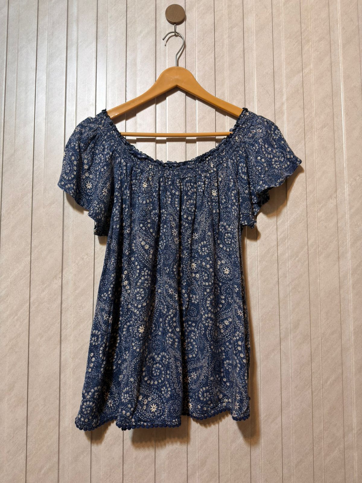 Chest 22  Length 24  Fabric Rayon Trendy Western Branded Women’s Half Sleeve Top