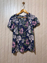Chest 21   Length 24  Fabric Linen Women’s Chic Half Sleeves Top
