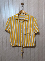 Chest 19  Lenght 19  Fabric Linen Chic Half Sleeves Shirt for Women