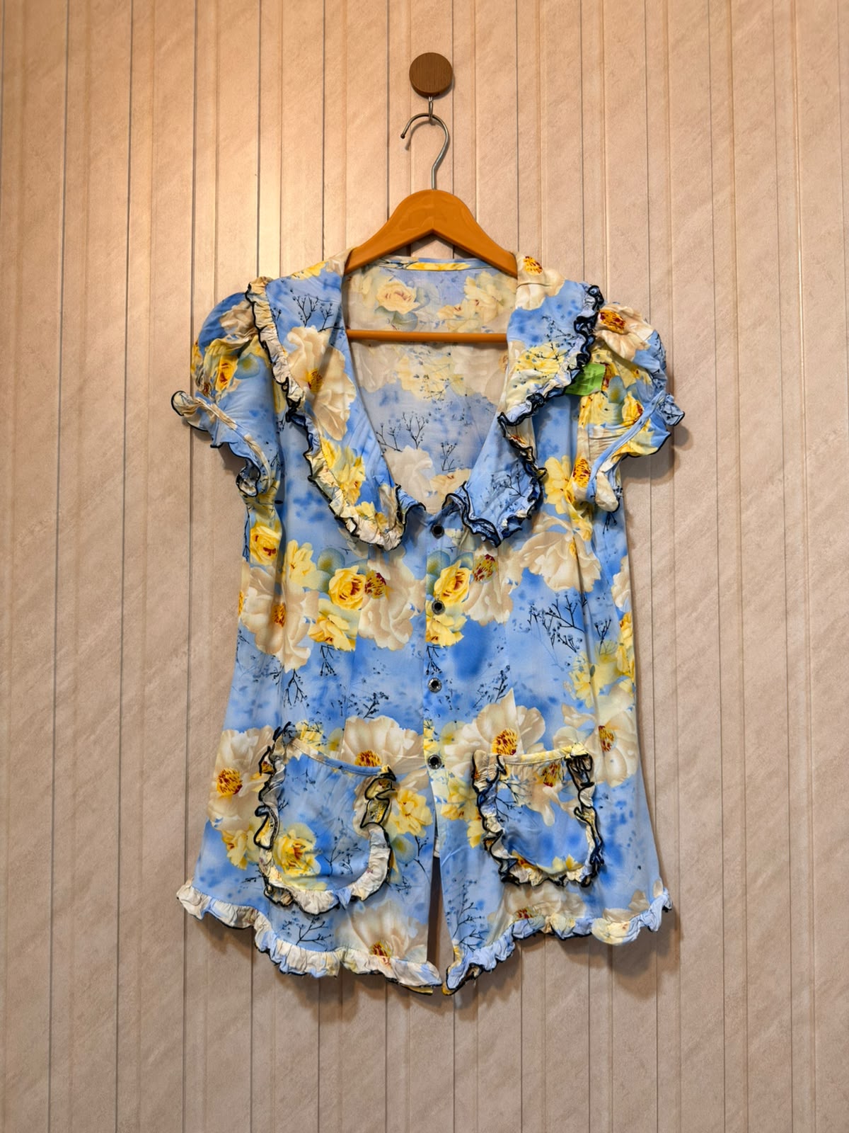 Chest 19  Lenght 25  Fabric Linen Women's Comfort Half Sleeve Top