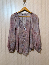 Chest 19  Length 25  Fabric Chiffon Elegant Women’s Long Sleeve Casual Top