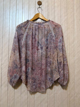 Chest 19  Length 25  Fabric Chiffon Elegant Women’s Long Sleeve Casual Top