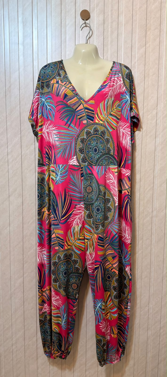 Chest 27  Length 56  Fabric Silk Jersey Western Jumpsuit