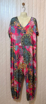 Chest 27  Length 56  Fabric Silk Jersey Western Jumpsuit