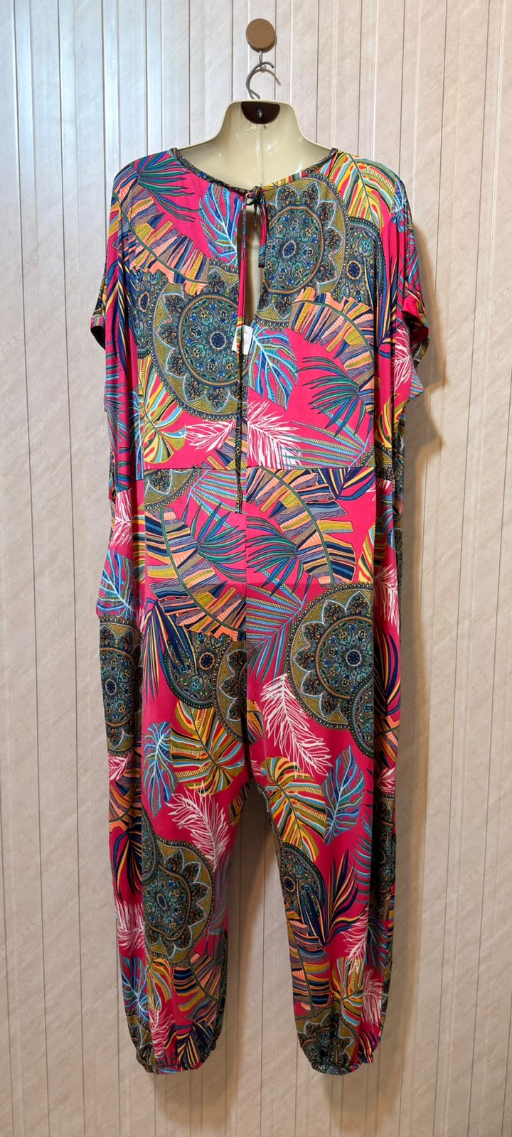 Chest 27  Length 56  Fabric Silk Jersey Western Jumpsuit